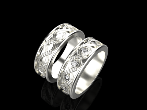 Wedding rings model 1013 3D Baskı Modeli