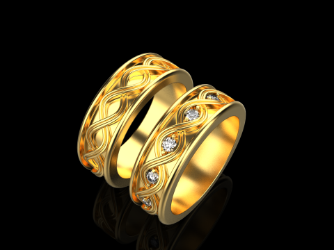 Wedding rings model 1013 3D Baskı Modeli