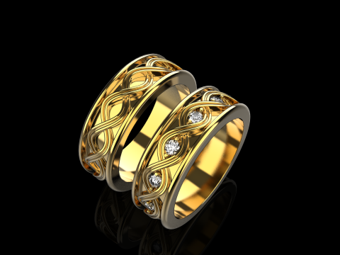 Wedding rings model 1013 3D Baskı Modeli