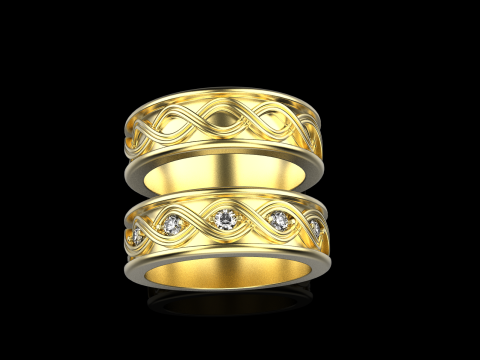 Wedding rings model 1013 3D Baskı Modeli