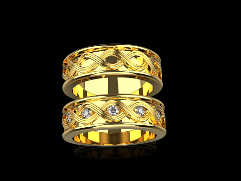 Wedding rings model 1013 3D Baskı Modeli