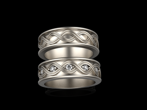 Wedding rings model 1013 3D Baskı Modeli