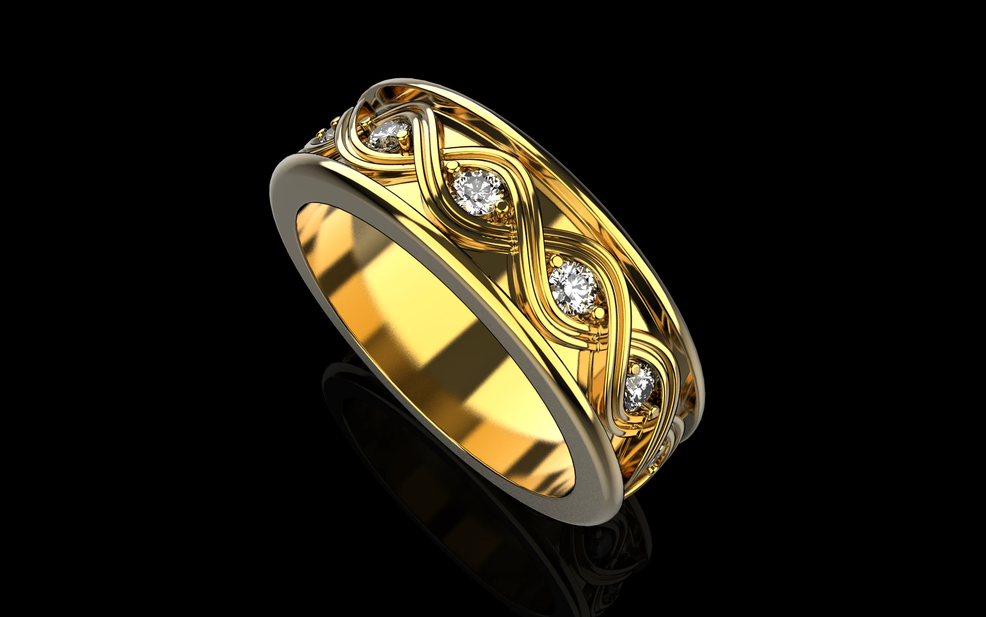 Wedding ring model 1012 3D Print Model .c4d .max .obj .3ds .fbx .stl .blend