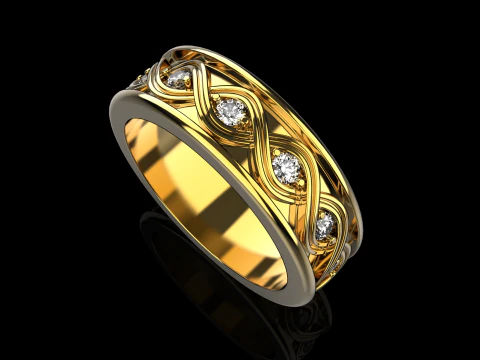 Wedding ring model 1012 3D Print Model