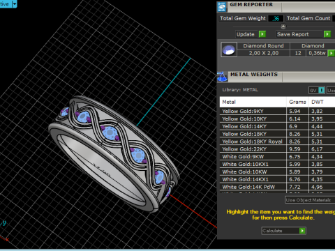 Wedding ring model 1012 3Dプリントモデル