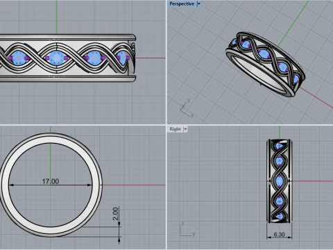 Wedding ring model 1012 3D Print Model