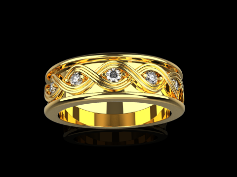 Wedding ring model 1012 3Dプリントモデル