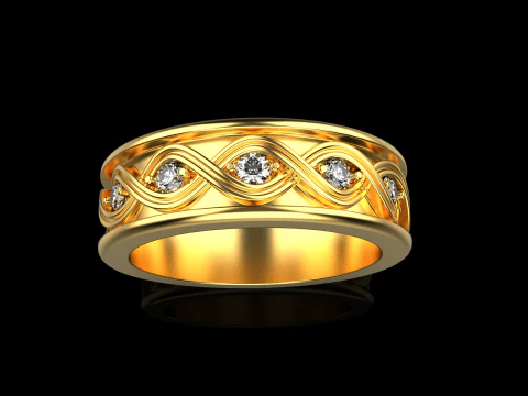 Wedding ring model 1012 3D Print Model