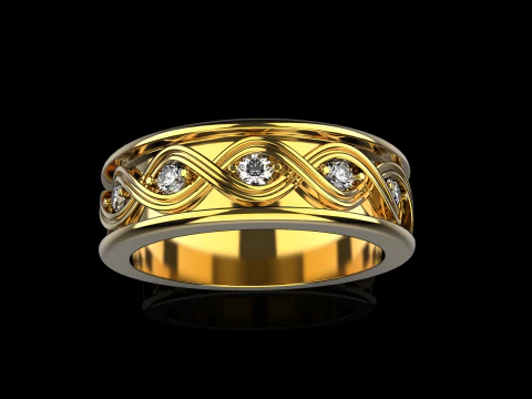 Wedding ring model 1012 3D Print Model