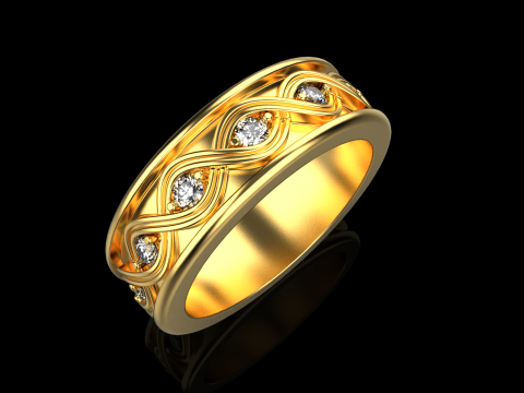 Wedding ring model 1012 3Dプリントモデル
