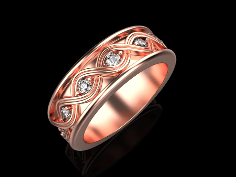 Wedding ring model 1012 3D Print Model