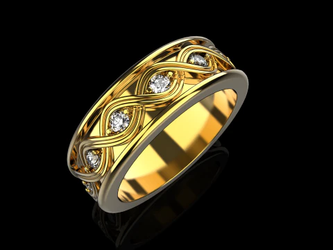 Wedding ring model 1012 3D Print Model