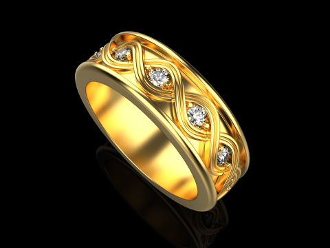 Wedding ring model 1012 3Dプリントモデル