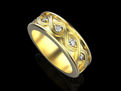 Wedding ring model 1012 3D Print Model