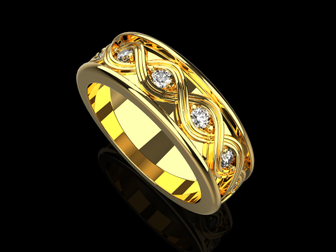 Wedding ring model 1012 3Dプリントモデル