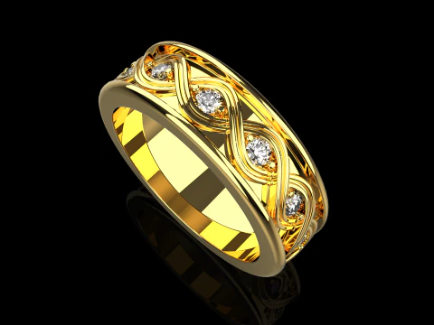 Wedding ring model 1012 3D Print Model