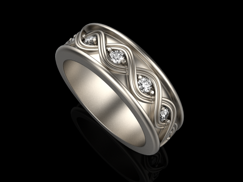 Wedding ring model 1012 3Dプリントモデル