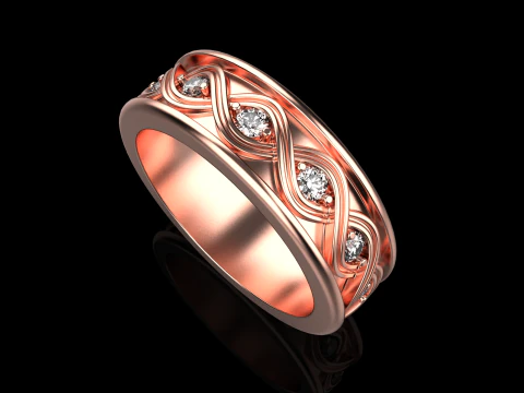 Wedding ring model 1012 3D Print Model