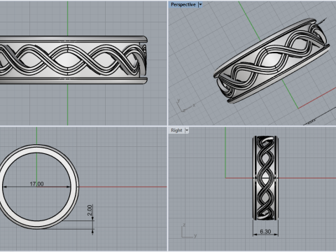 Wedding ringmodel 1011 3D 打印模型
