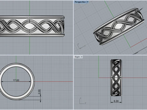 Wedding ringmodel 1011 3D Print Model