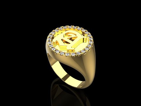 Initial signet ring model 1009 3D Druckmodell