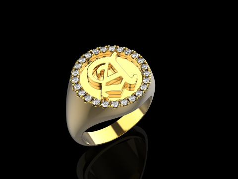 Initial signet ring model 1009 3D Druckmodell
