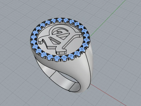 Initial signet ring model 1009 3D Print Model