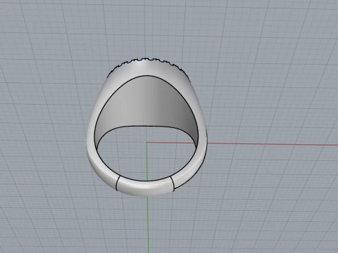 Initial signet ring model 1009 3D Print Model