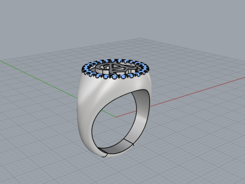 Initial signet ring model 1009 3D Druckmodell