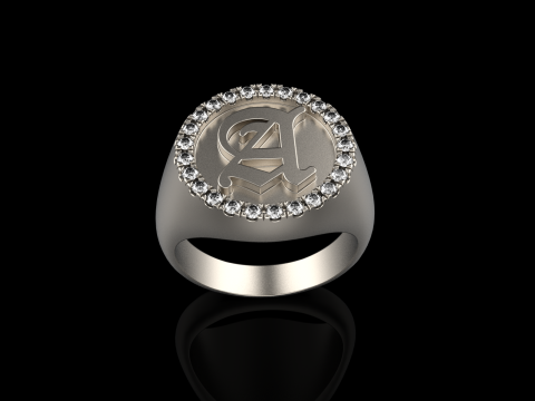 Initial signet ring model 1009 3D Druckmodell