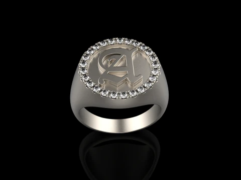 Initial signet ring model 1009 3D Print Model