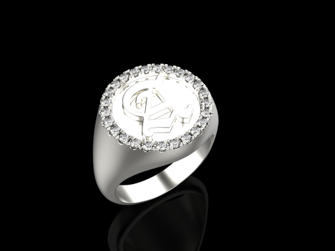 Initial signet ring model 1009 3D Druckmodell