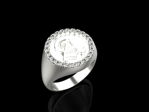 Initial signet ring model 1009 3D Print Model