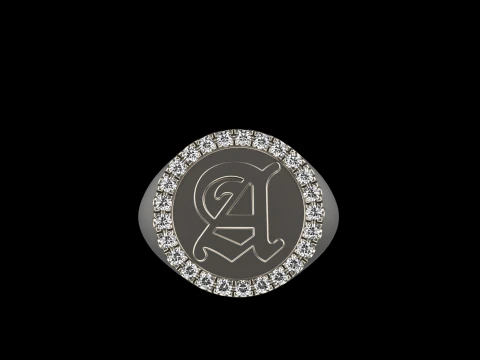 Initial signet ring model 1009 3D Print Model