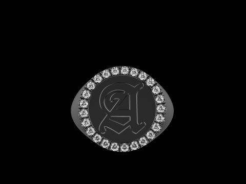 Initial signet ring model 1009 3D Druckmodell