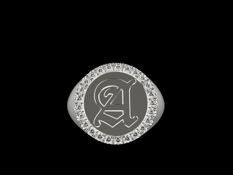 Initial signet ring model 1009 3D Druckmodell