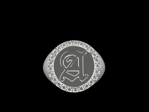 Initial signet ring model 1009 3D Print Model