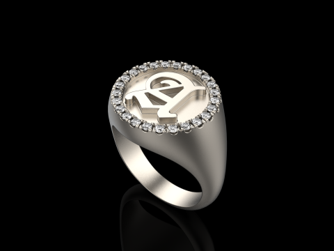 Initial signet ring model 1009 3D Druckmodell
