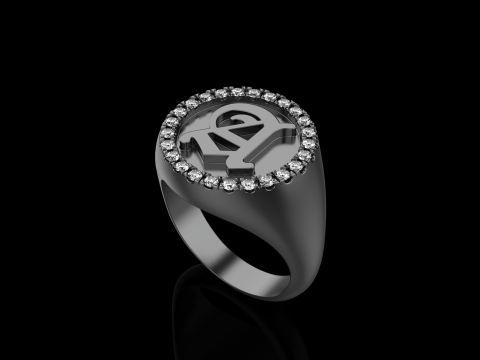 Initial signet ring model 1009 3D Druckmodell