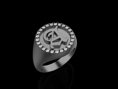 Initial signet ring model 1009 3D Druckmodell