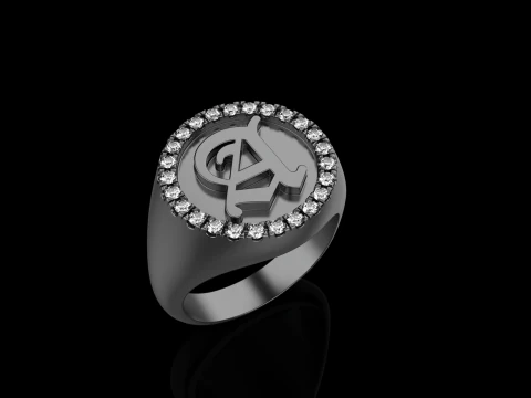 Initial signet ring model 1009 3D Print Model