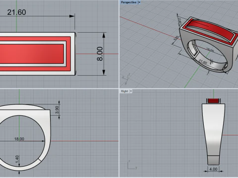 Enamel ring model 1008 3D Print Model