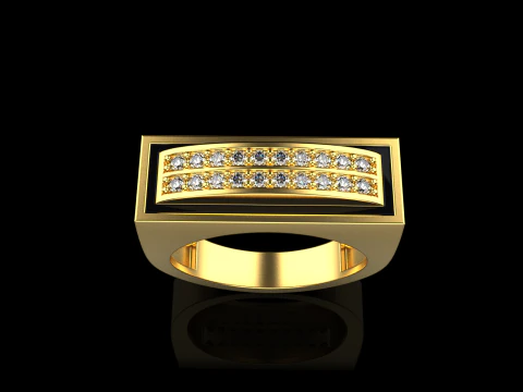 Bague en &eacute;mail avec pierres pr&eacute;cieuses mod&egrave;le 1007 Modèles 3D en vedette