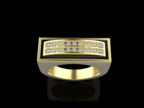 Enamel ring with gems model 1007 3D Baskı Modeli