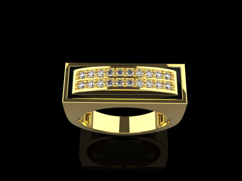 Enamel ring with gems model 1007 3D Baskı Modeli