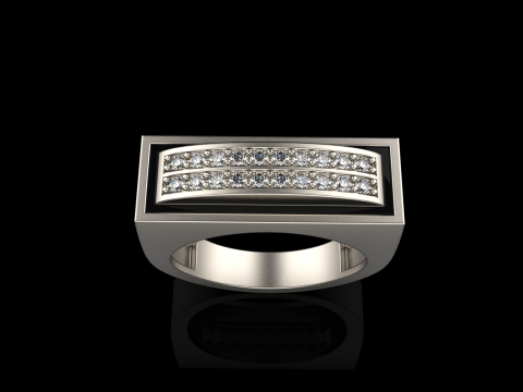 Enamel ring with gems model 1007 3D Baskı Modeli