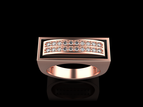 Enamel ring with gems model 1007 3D Baskı Modeli