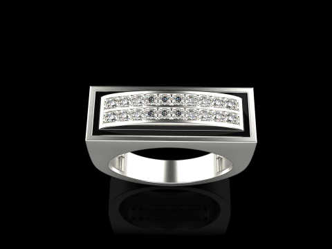 Enamel ring with gems model 1007 3D Baskı Modeli