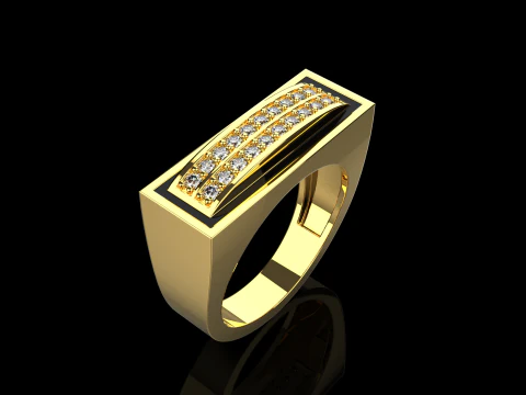 Enamel ring with gems model 1007 3D Print Model