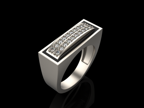 Enamel ring with gems model 1007 3D Baskı Modeli